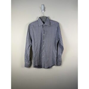 SuitSupply Plaid Button Up Dress Shirt Extra Slim Fit Neck 15